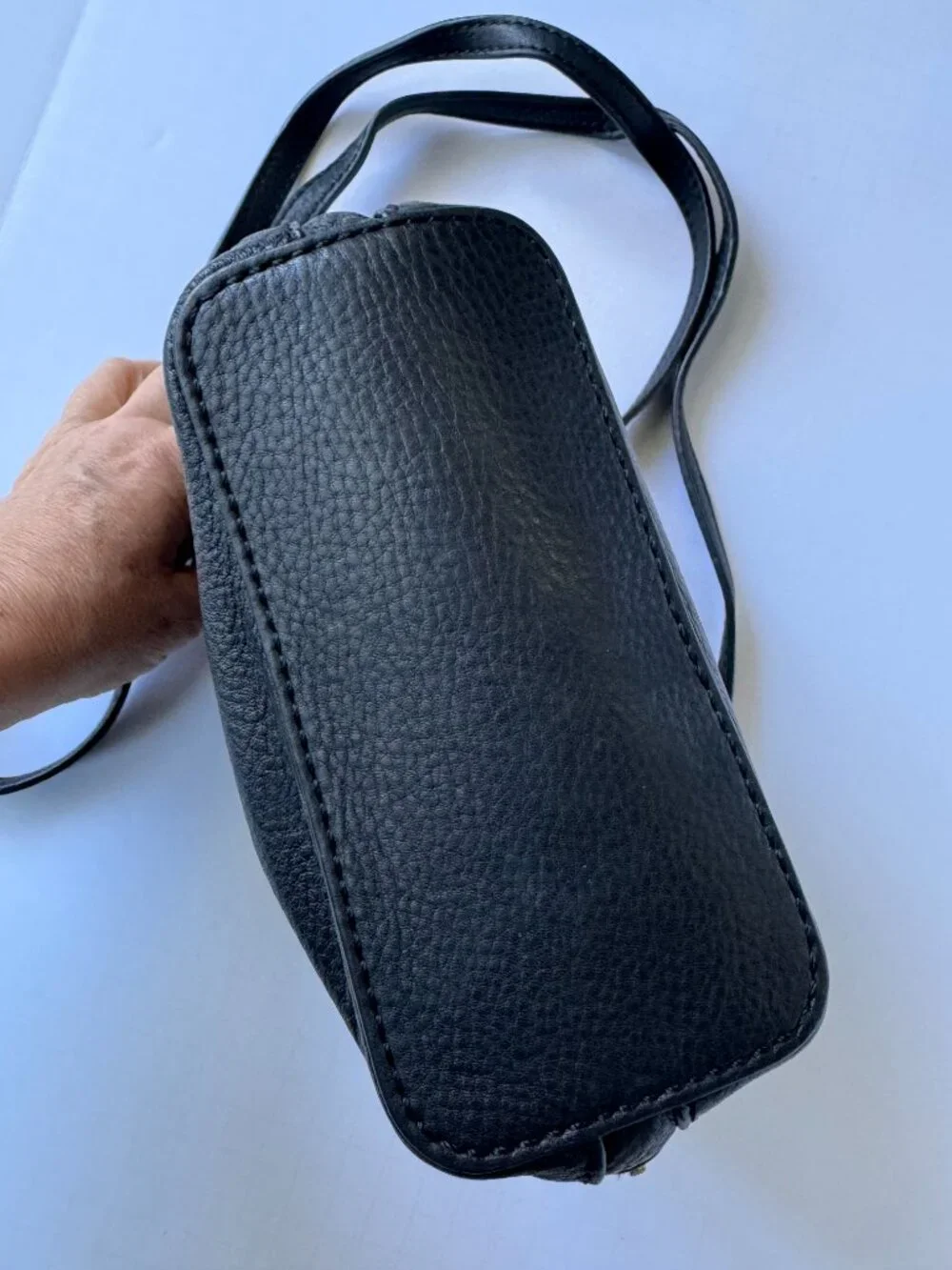HOBO | Nash | Black Pebbled Leather Crossbody Bag with Tassel